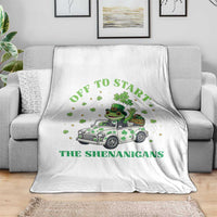 Off To Start The Shenanigans Throw Blanket St Patricks Day Frog