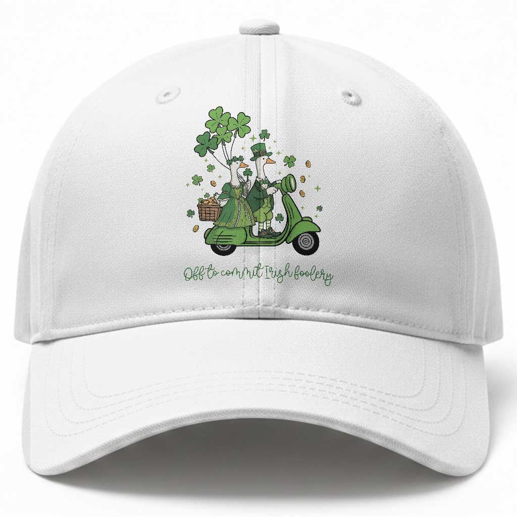 Funny Silly Irish Goose Baseball Cap Off To Commit Irish Foolery