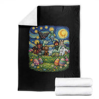 Funny Cryptid Starry Night Easter Throw Blanket Monster Lover Gift