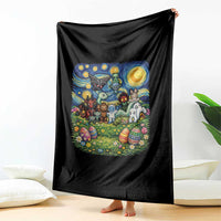 Funny Cryptid Starry Night Easter Throw Blanket Monster Lover Gift