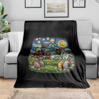 Funny Cryptid Starry Night Easter Throw Blanket Monster Lover Gift