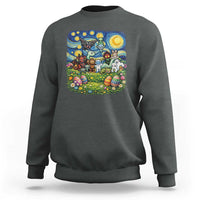 Funny Cryptid Starry Night Easter Sweatshirt Monster Lover Gift