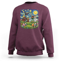 Funny Cryptid Starry Night Easter Sweatshirt Monster Lover Gift
