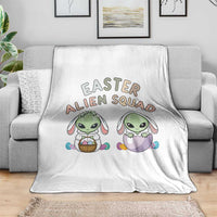 Funny Easter Alien Squad Bunny Ears Gift Throw Blanket