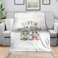 Easter Alien Squad Throw Blanket Funny UFO Lover Gift