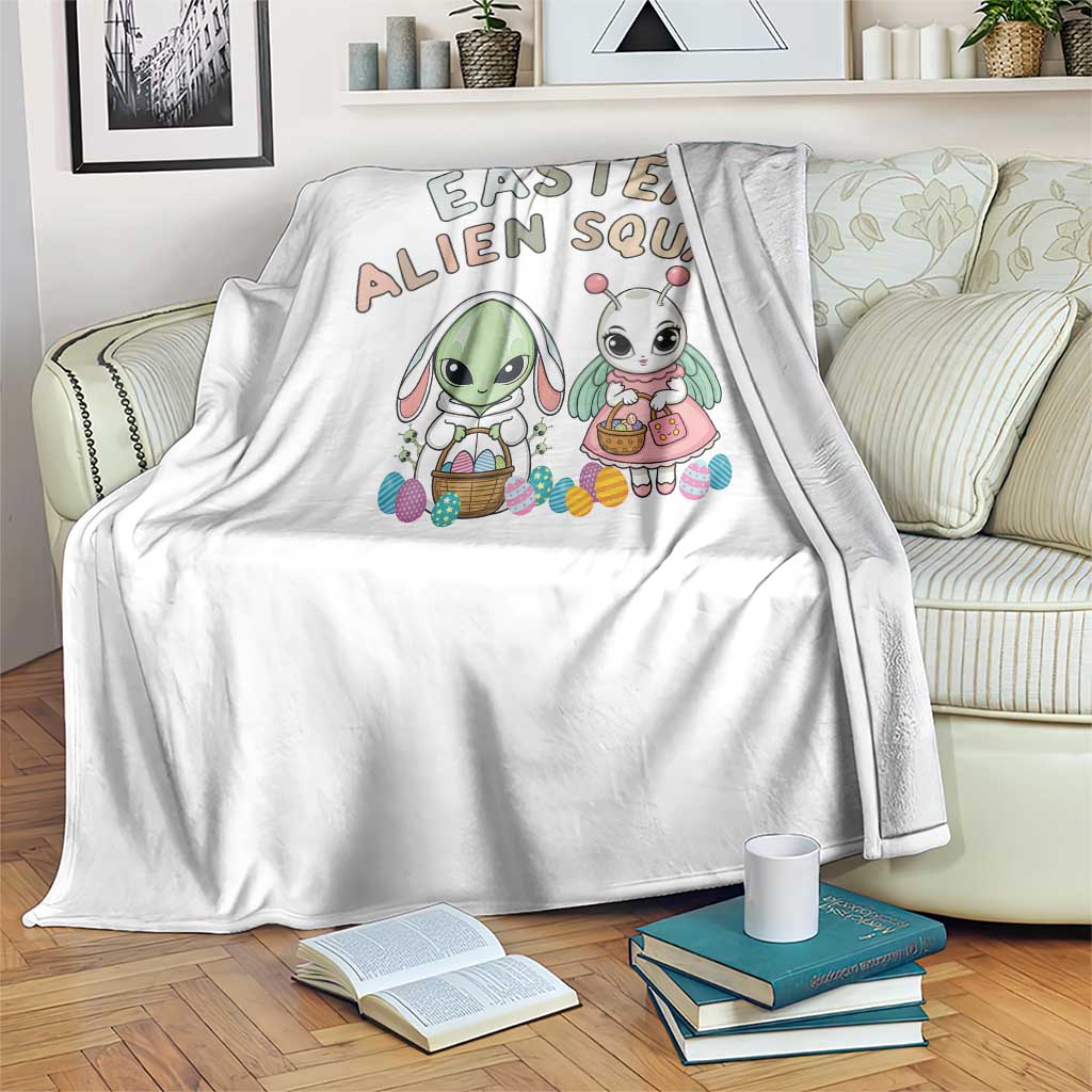 Easter Alien Squad Throw Blanket Funny UFO Lover Gift