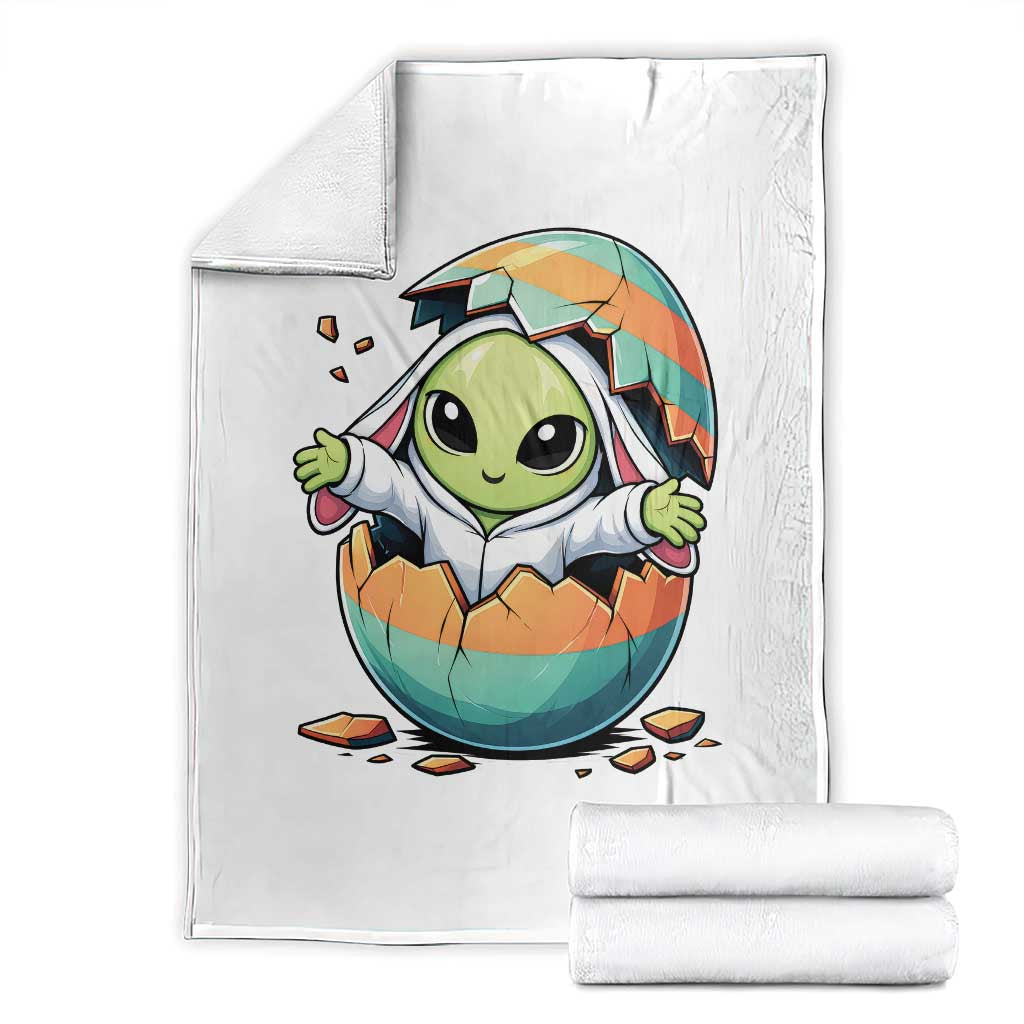 Funny Alien Bunny Ears Easter Throw Blanket Extraterrestrial Gift