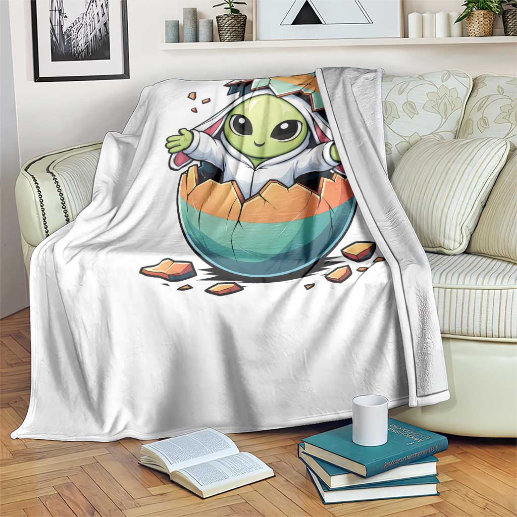 Funny Alien Bunny Ears Easter Throw Blanket Extraterrestrial Gift