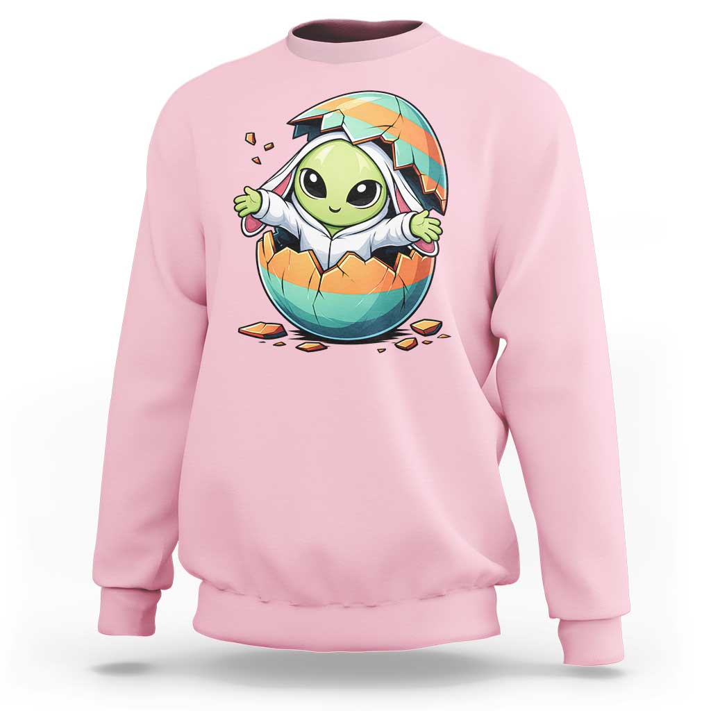 Funny Alien Bunny Ears Easter Sweatshirt Extraterrestrial Gift