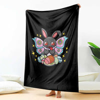 Funny Easter Bunny Mothman Loves Glazed Ham Throw Blanket