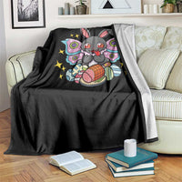 Funny Easter Bunny Mothman Loves Glazed Ham Throw Blanket