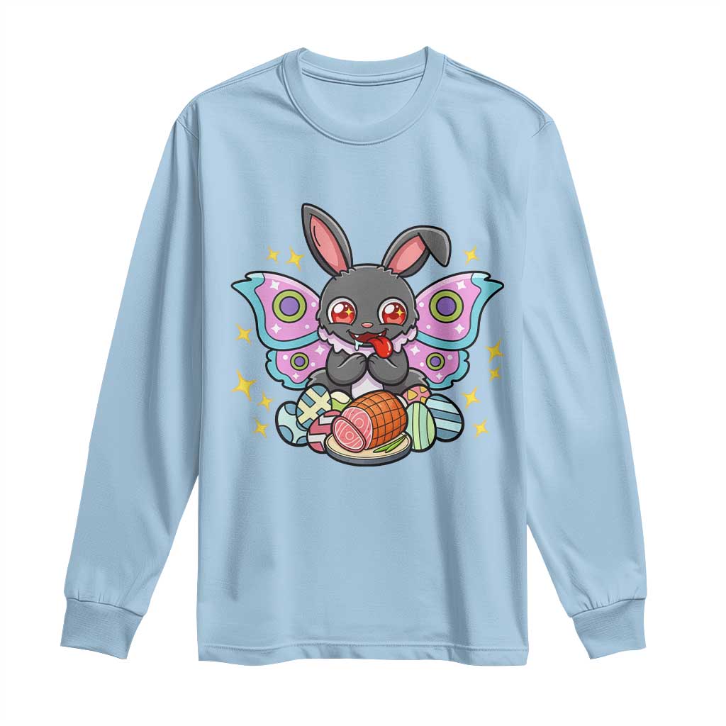Funny Easter Bunny Mothman Loves Glazed Ham Long Sleeve Shirt