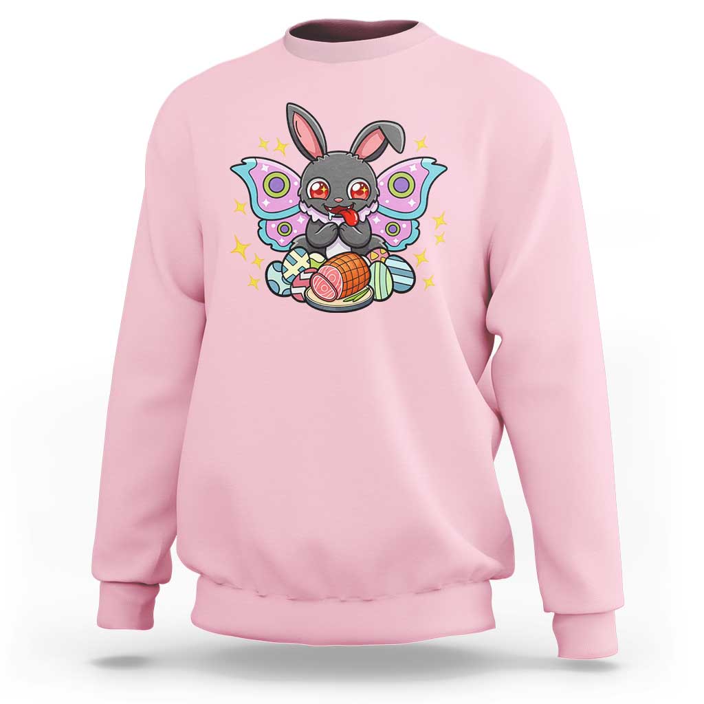 Funny Easter Bunny Mothman Loves Glazed Ham Sweatshirt
