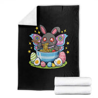 Funny Easter Mothman Eating Ramen Throw Blanket Cryptid Lover Gift