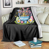 Funny Easter Mothman Eating Ramen Throw Blanket Cryptid Lover Gift
