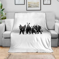 Funny Easter Cryptid Squad Throw Blanket Bigfoot Mothman Jersey Devil Chupacabra Gift