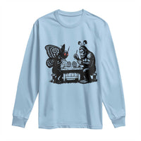Funny Bigfoot And Mothman Egg Painting Long Sleeve Shirt Cryptid Easter Gift