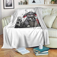 Gothic Easter Bunny Throw Blanket Dark Aesthetic Rabbit Gift