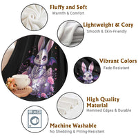 Cute Spooky Easter Bunny Throw Blanket Pastel Goth Rabbit Gift
