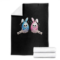 Gothic Easter Gift Throw Blanket Skeleton Hands Holding Easter Eggs