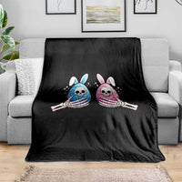 Gothic Easter Gift Throw Blanket Skeleton Hands Holding Easter Eggs