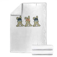 Camo Easter Bunny Throw Blanket Funny Hunter Easter Gift
