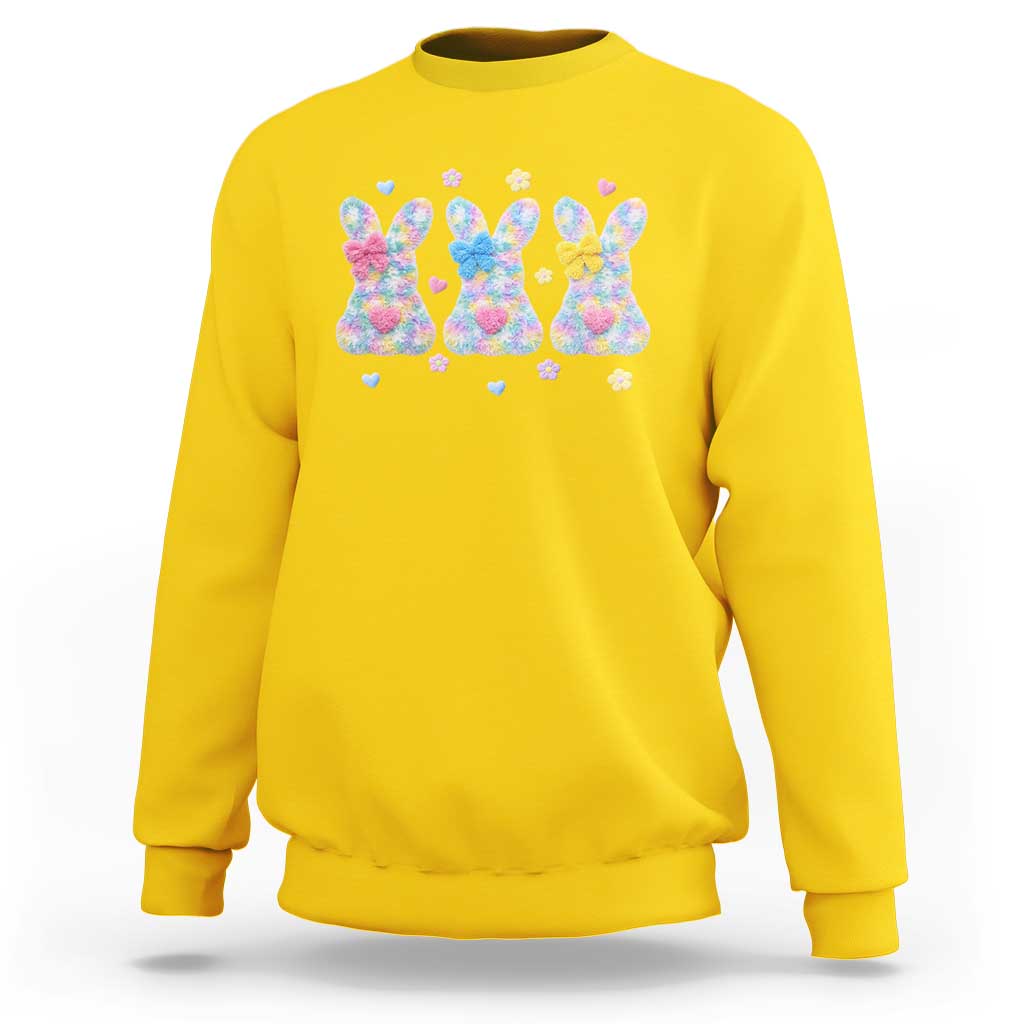 Faux Yarn Easter Bunny Effect Printed Sweatshirt Coquette Aesthetic Gift