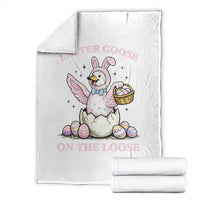 Easter Goose On The Loose Throw Blanket Funny Easter Egg Hunt Gift