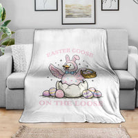 Easter Goose On The Loose Throw Blanket Funny Easter Egg Hunt Gift