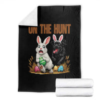 Funny Easter Labrador Bunny Ears Throw Blanket On The Hunt
