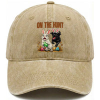 Funny Easter Labrador Bunny Ears Washed Cotton Baseball Cap On The Hunt