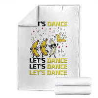 Funny Dancing Banana Throw Blanket Lets Dance Silly Meme Graphic