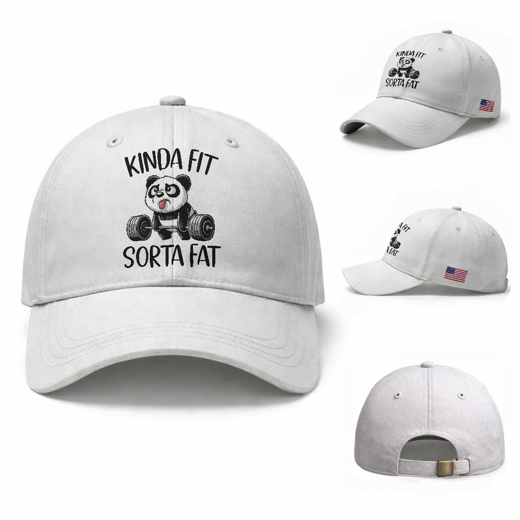 Funny Gym Panda Lover Baseball Cap Kinda Fit Sorta Fat