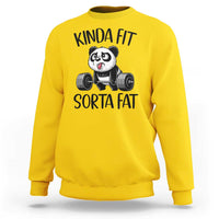 Funny Gym Panda Lover Sweatshirt Kinda Fit Sorta Fat