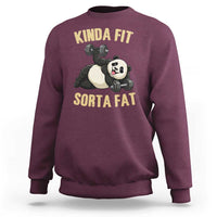 Funny Panda Weightlifting Workout Sweatshirt Kinda Fit Sorta Fat