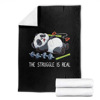 Funny Panda Workout Gift Throw Blanket The Struggle Is Real