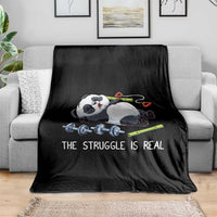 Funny Panda Workout Gift Throw Blanket The Struggle Is Real
