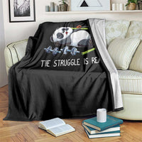 Funny Panda Workout Gift Throw Blanket The Struggle Is Real
