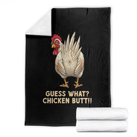 Guess What Chicken Butt Joke Throw Blanket Funny Chicken Lover Graphic
