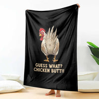 Guess What Chicken Butt Joke Throw Blanket Funny Chicken Lover Graphic