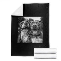 Pitbull Selfie Meme Throw Blanket Funny Dog Lover Graphic