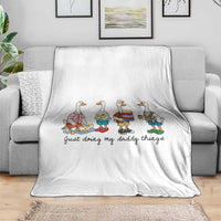 Funny Goose Just Doing My Daddy Things Throw Blanket Fathers Day Gift