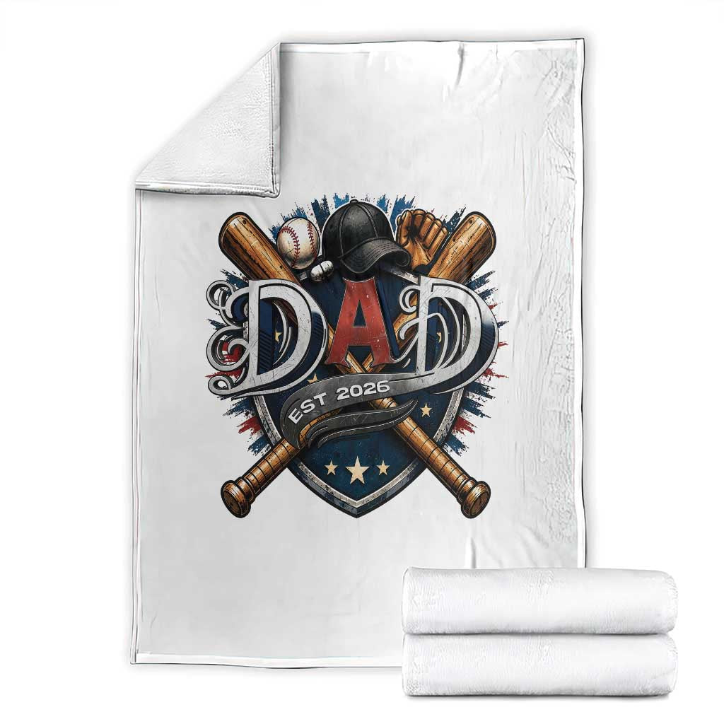 Baseball Dad Est 2026 Throw Blanket New Dad Father's Day Gift