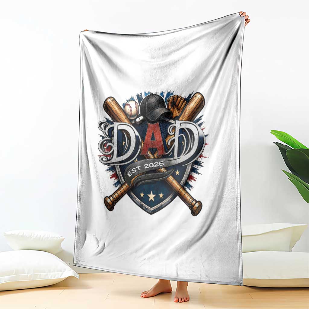 Baseball Dad Est 2026 Throw Blanket New Dad Father's Day Gift