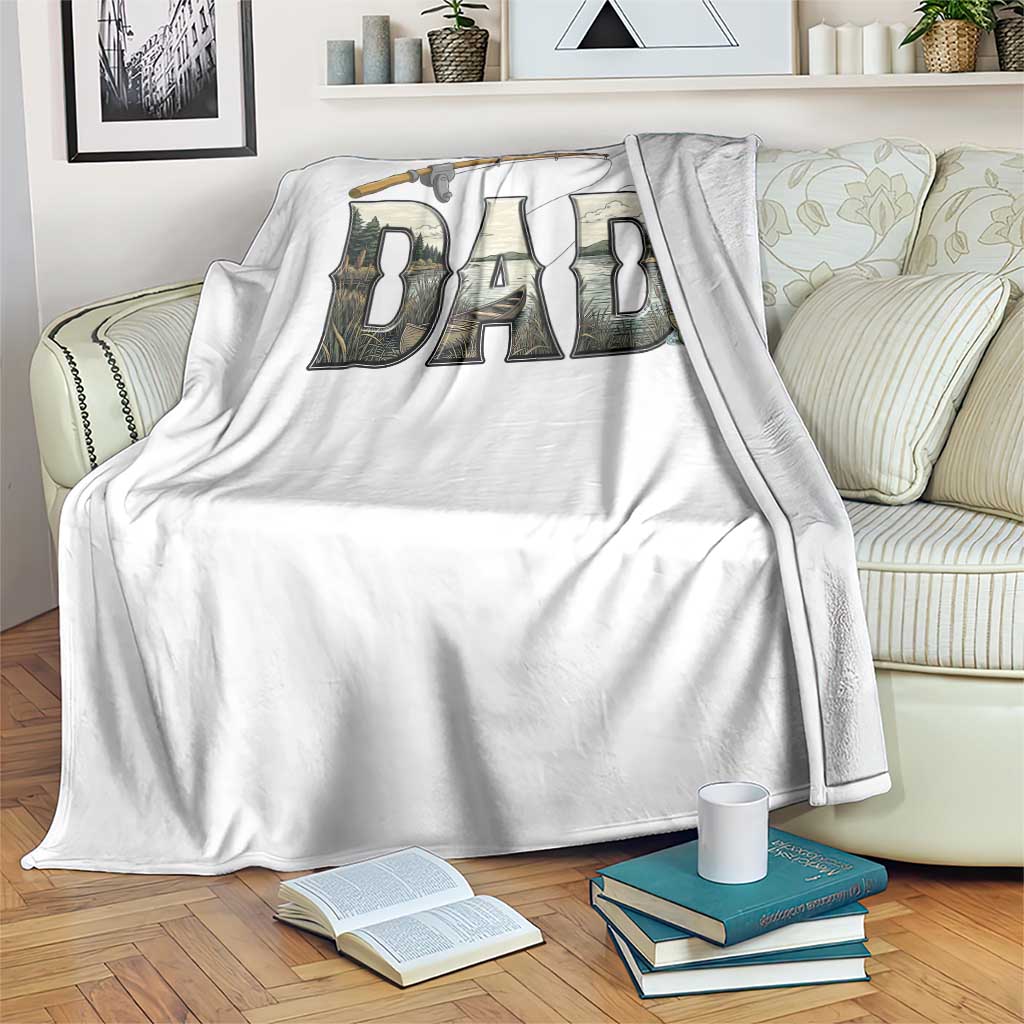 Fishing Dad Throw Blanket Funny Angler Fathers Day Gift