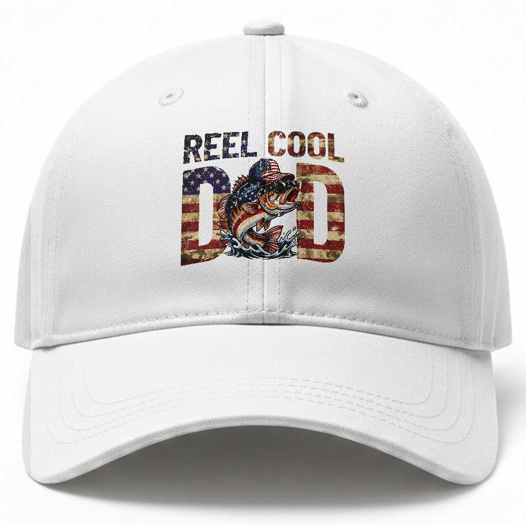 Patriotic Reel Cool Dad Baseball Cap American Flag Fishing Fathers Day Gift