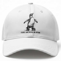 Flight Was Never An Option Baseball Cap Funny Penguin Roller Skates