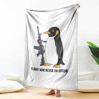 Funny Penguin Lover Gift Throw Blanket Flight Was Never An Option