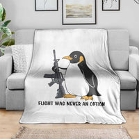 Funny Penguin Lover Gift Throw Blanket Flight Was Never An Option