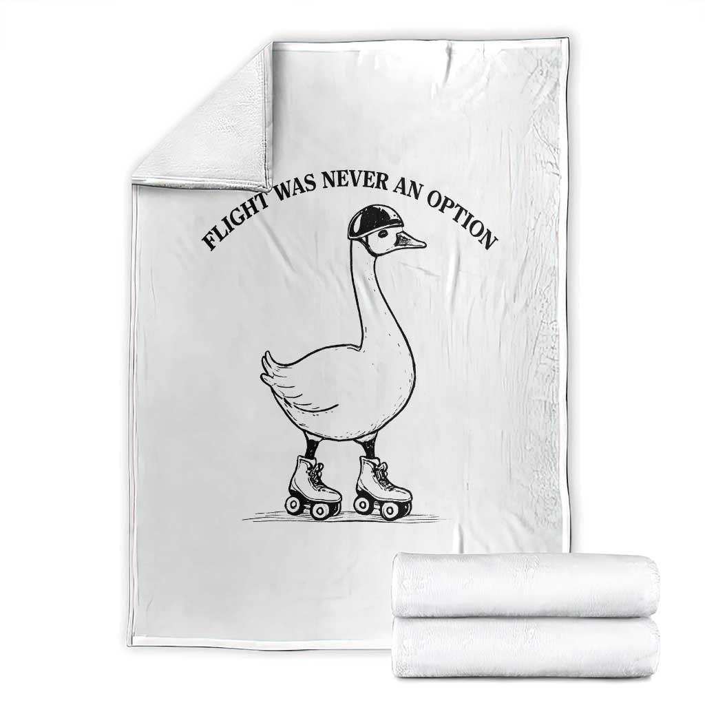 Funny Silly Goose Roller Skater Throw Blanket Flight Was Never An Option